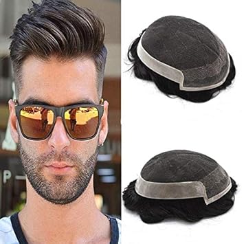 Amazon Com French Lace Mens Toupee Lace Front With Poly Back