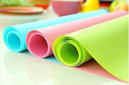 YUTIRITI 1 Roll Multifunctional Anti-Microbial Sheets Fridge Shelf Liner Drawer Table Washable Placemats(Color-Pink) (Size-L*B 150 * 45)