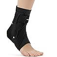 Hocafer Right Ankle Brace for Women & Men - Ankle Support Sprained Ankle Brace for Achilles,Tendon,Sprain,Injury Recovery,Ankle Support Brace for Running, Basketball, Football (Black,L,Right)