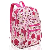 Trail Maker Pink / Purple Spring Flowers Pattern Backpack / School Bag