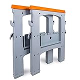Amazon Basics Rectangular Folding Sawhorse - Set of