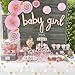 Girl Baby Shower Decorations Set - Pink and Gold Party Supplies for It's a Girl Baby Sprinkles and Showers - Rose Gold Script Letters Balloons, Flower Paper Fans, Garland, Lanterns by Beedecor