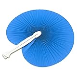 leyouyou520 1 Piece Paper Folding Hand Fan Chinese Party Bag Fillers Wedding Decoration Favor,Blue