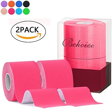 Bchoice Kinesiology Tape Therapeutic Sport Tape for Plantar Fasciitis Knee Wrist Elbow Shoulder Neck, 2in X 16.5ft Roll,Latex Free, Water Resistant