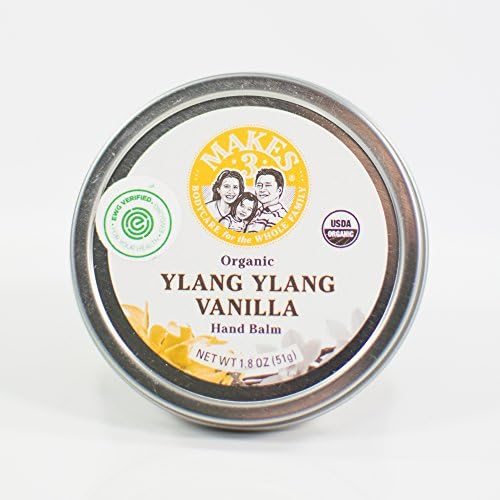 Makes 3® Vanilla Beauty Balm (1.8oz), (3-pack) Organic Hand Balm, Daily Moisturizer for Dry Skin, Anti-Inflammatory Cream, Anti-Aging Eczema Treatment