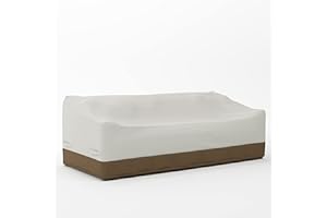 Amazon Basics 3-Seater Outdoor Patio Furniture Couch Sofa Cover Waterproof, Anti-UV, Durable, Beige/Tan