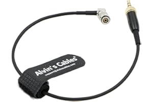 Alvin's Cables Timecode Cable for Canon R5C from Deity Tentacle Sync 3.5mm Lock TRS to Right Angle DIN 1.0/2.3 Time Code Cabl