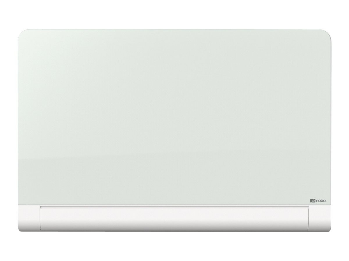 Nobo Glass Magnetic Whiteboard with Concealed Pen Tray, 1260 x 710 mm, InvisaMount Mounting System, Impression Pro, Brilliant White, 1905192