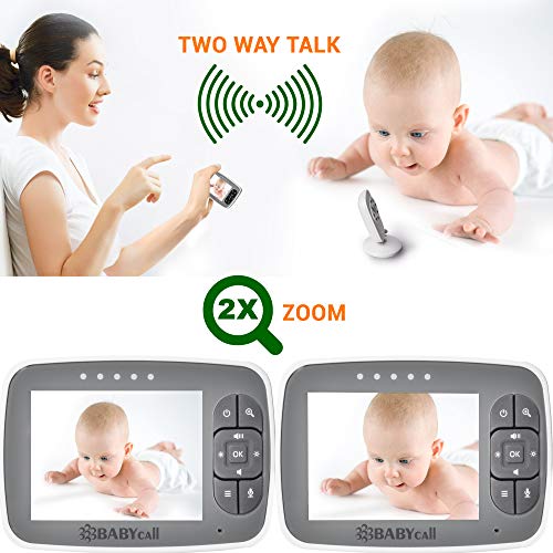 Video Baby Monitor with Camera - Baby Camera Wireless Baby Monitor with Night Vision, Two Way Audio, Temperature Sensor, Lullabies and High Capacity Battery  - Thumbnail 4