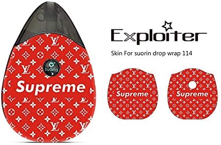 Suorin Drop Decal Protective Sleeve | Suorin Drop Skin | Suorin Drop Sticker | Suorin Drop Wrap (Supreme Red Logos)