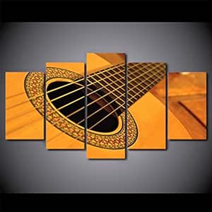 Lienzo decorativo para pared, 5 piezas, diseño de guitarra clásica