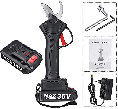 一部予約 電気剪定ばさみ 2次電池の庭の木盆栽と30mmの36vコードレス電動プルーナー剪定せん断