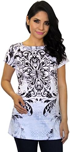 Geometric White Maternity Pregnancy Sublimation Top