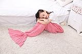 Mermaid Tail Blanket, MAXCHANGE Handmade High Density Thick Mermaid Blanket, Soft and Warm for All Seasons, A Sweet Gift for Kids and Girlfriends