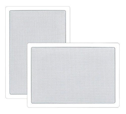 Two Way Stereo Sound Speaker - Dual Professional Audio Speakers System - In Wall / In Ceiling White Mount Flush, 6.5