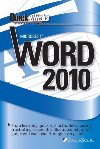 Quickclicks Reference Guide Microsoft Word 2010 Spiral Bound September 1 2011 Buy Online In Guernsey At Guernsey Desertcart Com Productid 7535574
