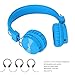 Termichy Wired Kids Headphones with Microphone and Music Sharing, Foldable Lightweight Adjustable Stereo Headset for Cellphones Smartphones iPhone iPod Laptop Computer and More (Blue)