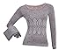 LANBAOSI Women's Lace Stretch Seamless Top & Bottom Thermal Underwear Set Dark Grey Size Free Size