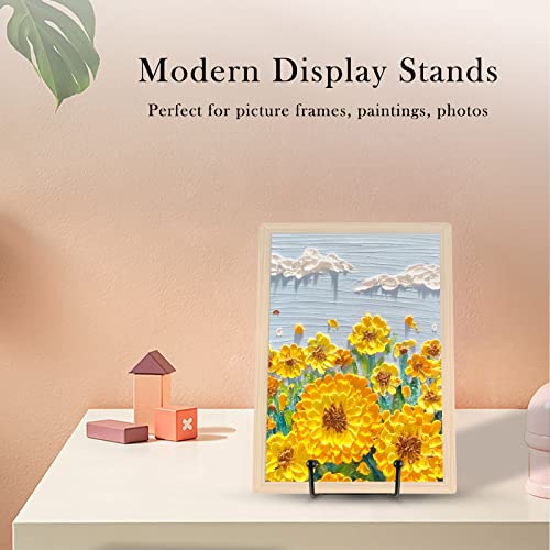 Plate Stands for Display Plate Holder 6 Inch 3 Pack Easel Display Stands Book Stand Metal Display Holders for Collectibles Frame Pictures Decorative Plaque Photo Platter Artworks Tablets, Matte Black