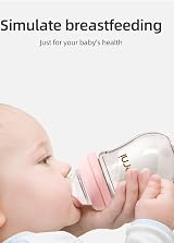 Oberni Glass Baby Bottles 150ml Level 1 Slow Flow Pink 2 Pack Wide Neck view 7