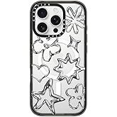 CASETiFY Impact Case for iPhone 16 Pro [Slim / 8.2 ft. 4X Military Grade Drop Protection/Compatible with Magsafe] - Chrome Doodles - Clear Black