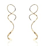 14K Gold Plated Spiral Threader Earrings