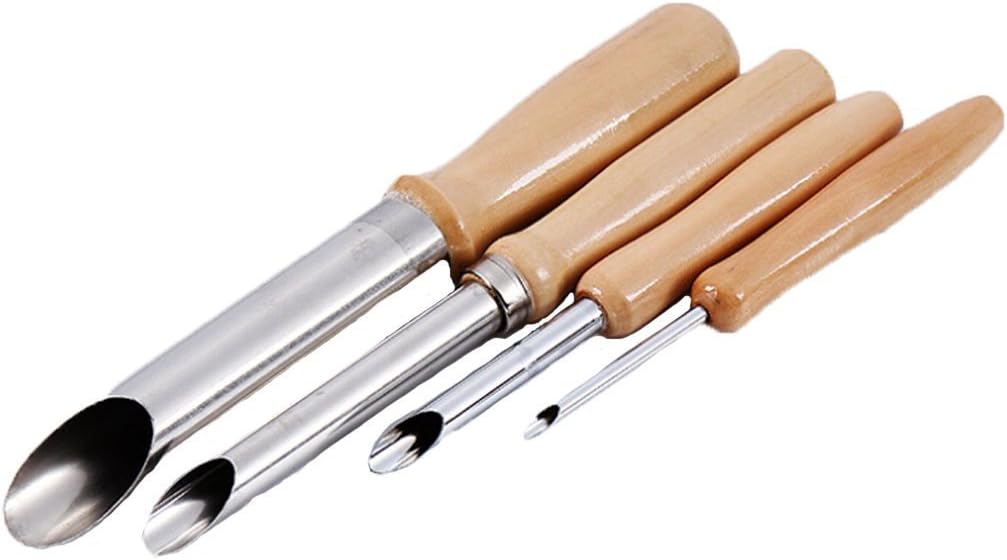 Clay Hole Cutters 4 Pieces Stainless Steel Wood Circular Clay Tools for