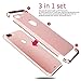 Hovisi 3 in 1 Anti-Scratch Anti-fingerprint Shockproof Electroplate Frame with Non Slip Coated Case for iPhone7 plus (rose gold)