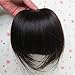 AOSOME Real Human Hair Bang with Temple Thick Clip In Hair Fringe Exension,1b Black