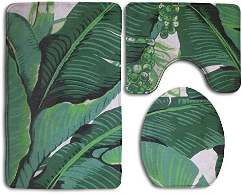 HOMESTORES Skidproof Toilet Seat U Shape Cover Bath Mat Lid Cover 3 Piece Non Slip Bath Rug Mats Sets For Shower SPA