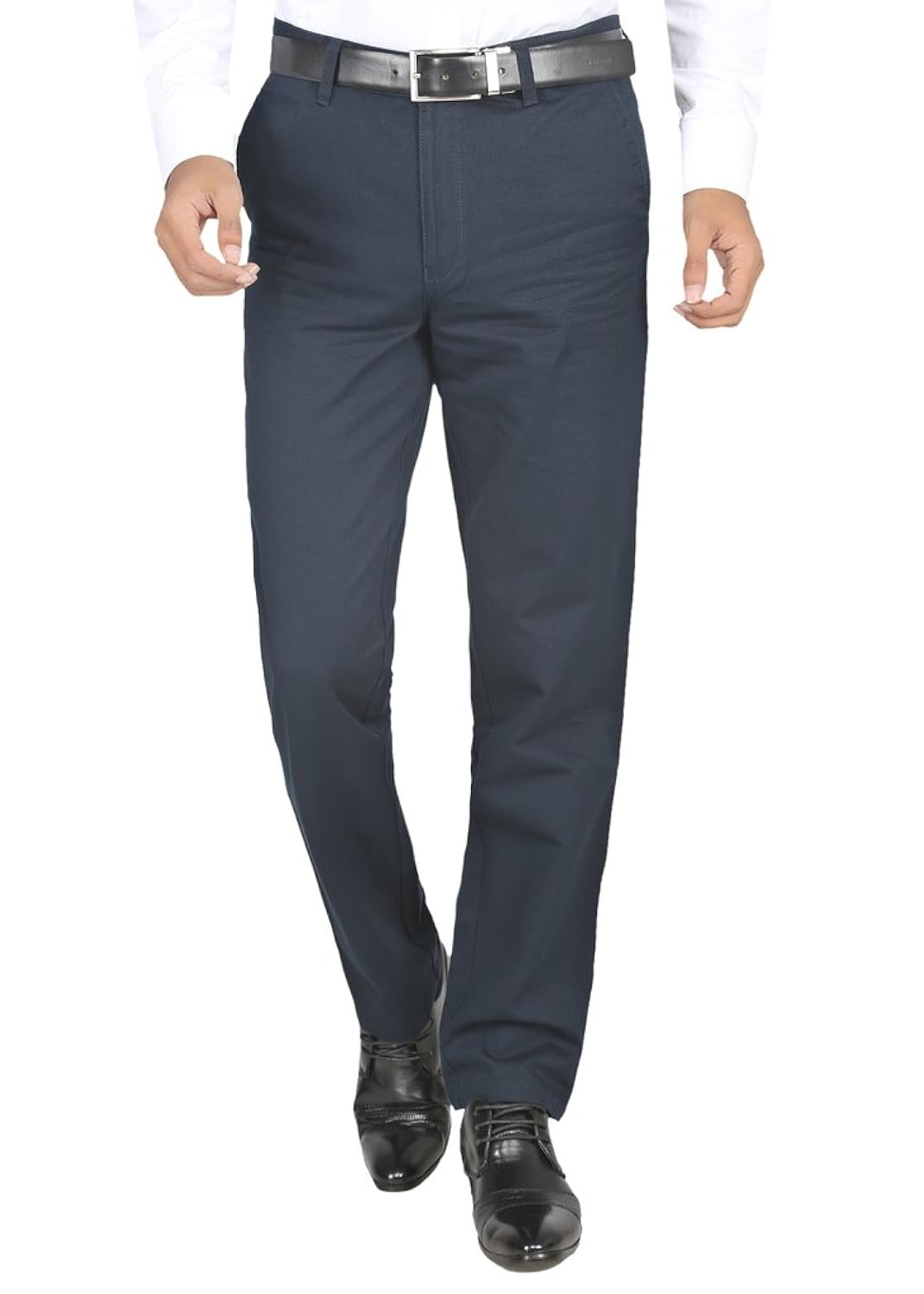 modo men's cotton regular fit dobby trousers
