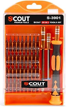 Scout 39 IN 1 Screwdriver Tool Kit with Tweezer for iPhone, Smartphone, Macbook,Tablet, Cellphone, PC, Game Console and Other Electronics Devices