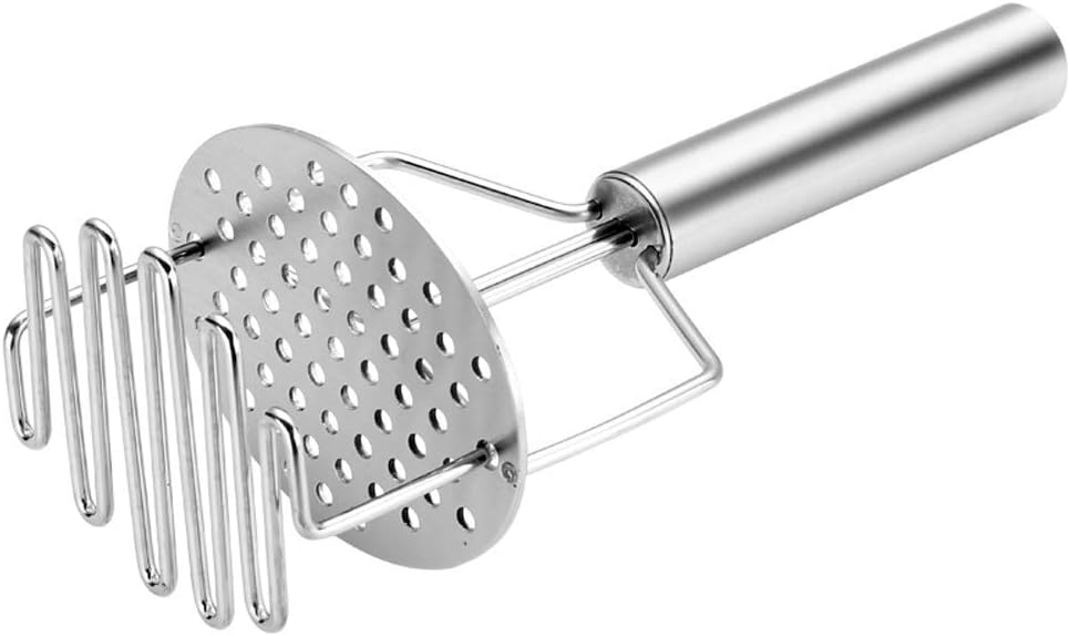 [Dual-Action] Potato Masher and Ricer, All Stainless Steel Potato Masher with Handle for easily Mashing by iSolem