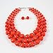 KOSMOS-LI 3 Layer Acrylic Orange Beads Multi Strand Necklace