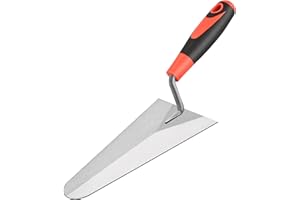 DEKEones Pointing Trowel, 8" Stainless Steel Concrete Finishing Trowel with Soft Grip Handle for Grouting Plastering Flooring Finishing Hand Tools
