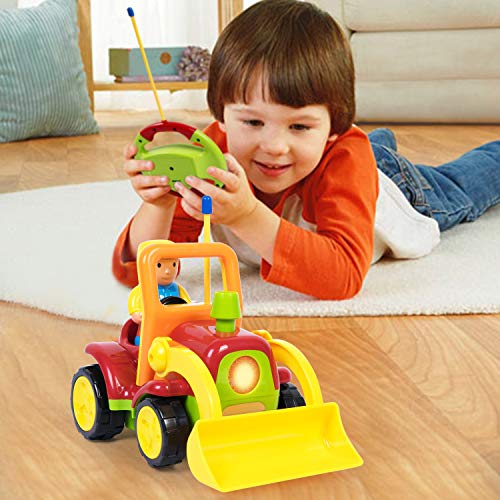 iFixer RC Radio Control Truck Toy for Toddlers Kids, Remote Control Car with Sound, Truck Yellow