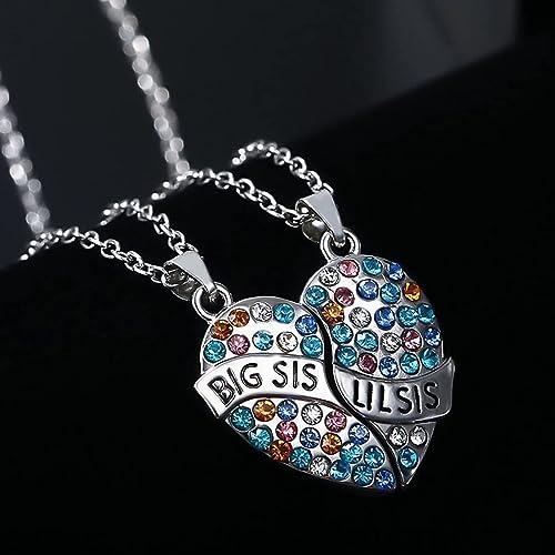 LEXICANMHS Sister Necklaces for 2 Girls - Friendship Necklaces for 2 Girls - Best Friend Necklaces for 2 Girls - Matching Necklace for Best Friends - Big Sister Little Sister Necklace