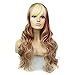 Gradient Women Long Natural Wave Synthetic Hair Wig Full Cap Cosplay Blonde Party Wigs with Side Bangs