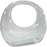 GSYPS Acrylic Evening Clutch Purse Top-handle Moon Hobo Bag, Elegant Marble Handbag for Wedding Cocktail Party