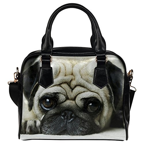 InterestPrint Pug Puppy Dog Women's And Girl's PU Leather Aslant Sho...