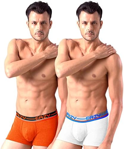 Comfortable Modal Elastane Men's Trunk - Pack of 2 - Orange & White