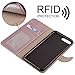 Abacus24-7 iPhone 7 PLUS Case, Wallet with RFID Blocking ID/Credit Card Theft Protection Flip Cover, Rose Gold