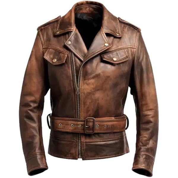 ジャケット・アウター Old Brown Leather Bikers Jacket DEGNER s-l1200.jpg