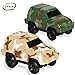 Dinosaur Race Track Replacement Car (2 Pack), Electric Light up Military Jeep, Blue Police Car with Compatible with Most Racing Tracks,Gift for Boys and Girls (Replacement Race Track car)