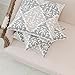 HWY 50 Decorative Linen Throw Pillows Covers Set 18x18 Inch Embroidered Geometric Accent Throw Pillow Cover Cushion Cases for Couch Sofa Living Room Pack of 2 Grey Gray