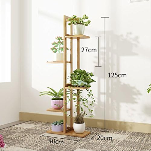 Flower stand Flower Shelf Multi-storey Indoor Balcony Green Radish Solid Wood Parlor Bathroom Restaurant Floor-standing More Meat Storage Space (Size : 125 * 40 * 20cm)