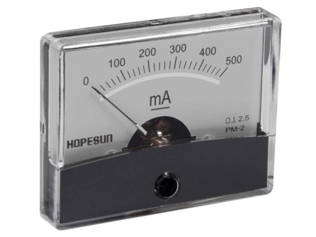 Velleman AIM60500 500mA DC Analogue Current Panel Meter, Multi-Colour, 60 mm x 47 mm