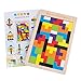 Wooden Blocks Puzzle Brain Teasers Toy for Kids Ages 3-8 Tangram Jigsaw Intelligence Educational Colorful 3D Russian Blocks Game with a Storage Case and Drawing Writing Board Games