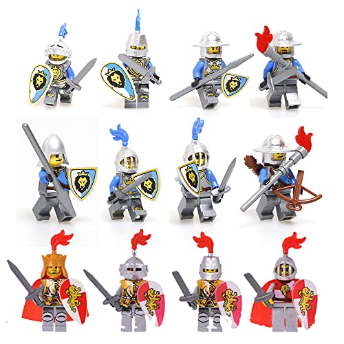 Roivhiui 12 Knights Minifigures Sets Medieval Ancient Military War ...