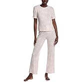 Natori womens Effortless Short Sleeve Pant Set Length 22" Inseam 29"